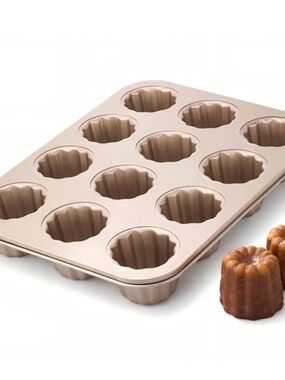 IToids 12-Cavity Nonstick Canele Molds Canele Pan, Carbon Steel French Pastry